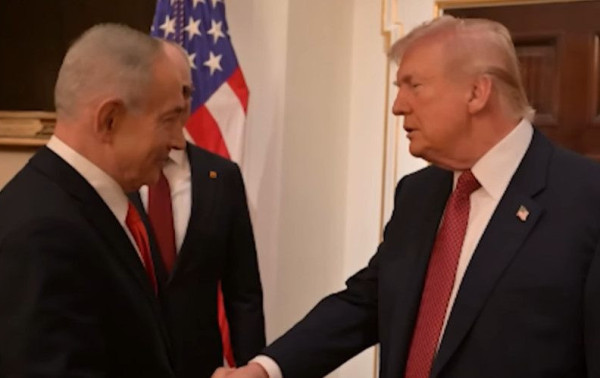 Os presidentes Donald Trump (EUA) e Benjamin Netanyahu (Israel) | Foto: reprodução vídeo